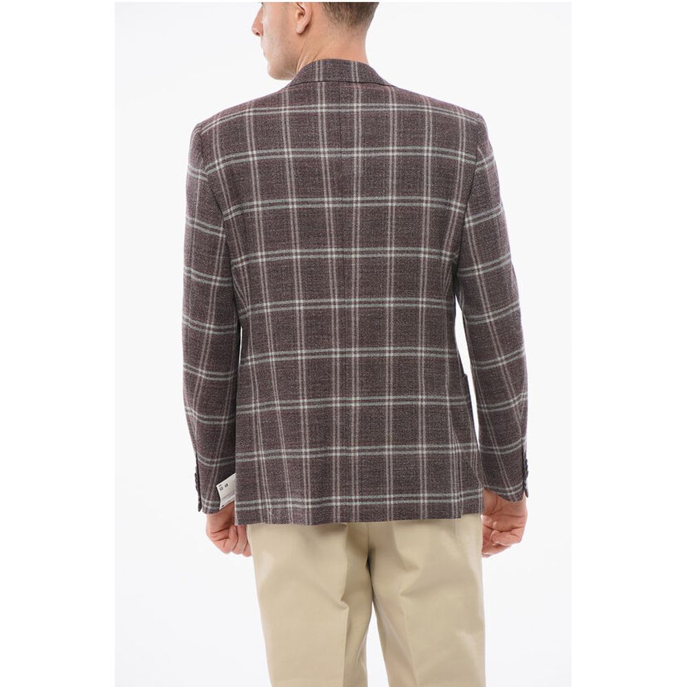 Nino Danieli Checkered Motif Wool Single Breasted Blazer - Image 2