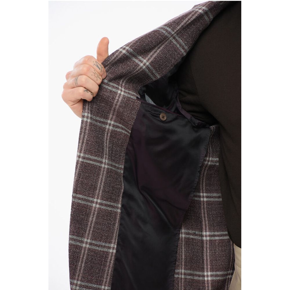 Nino Danieli Checkered Motif Wool Single Breasted Blazer - Image 4