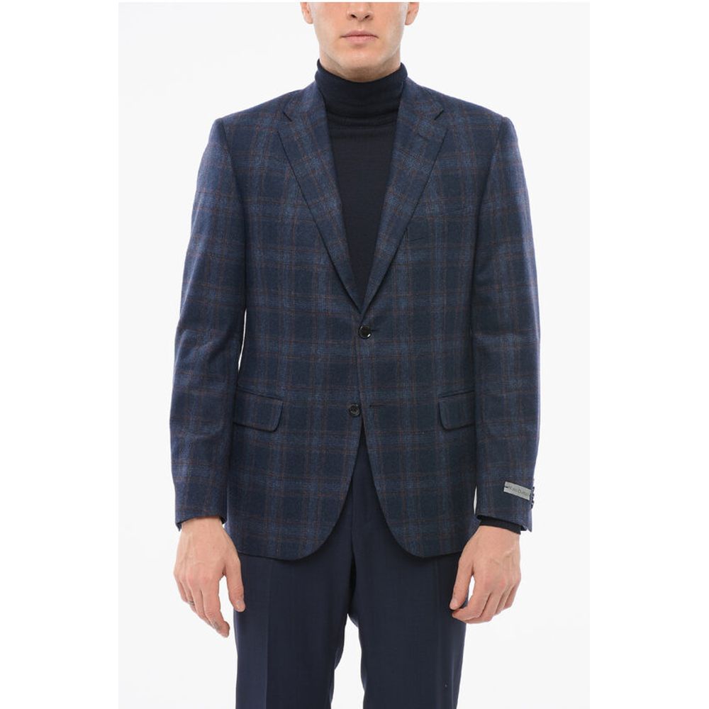 Nino Danieli Checkered Motif Wool Single Breasted Blazer
