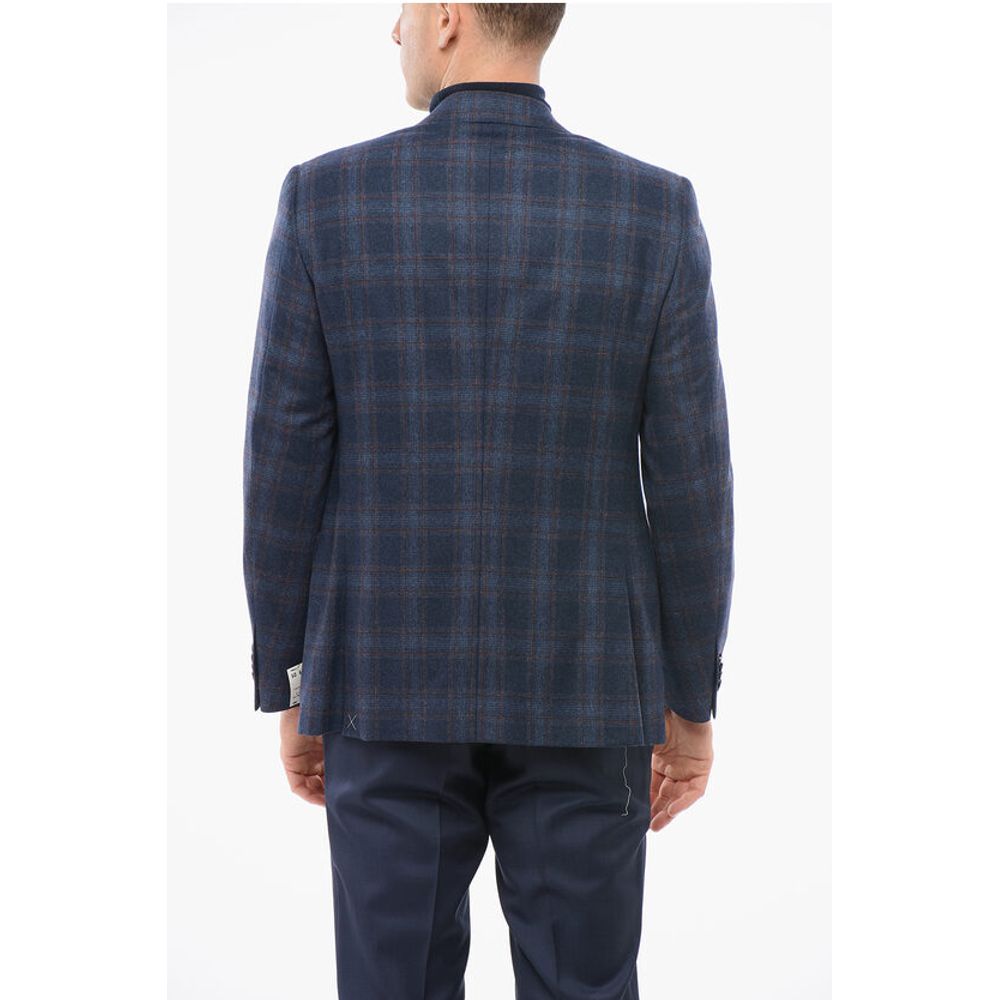 Nino Danieli Checkered Motif Wool Single Breasted Blazer - Image 2