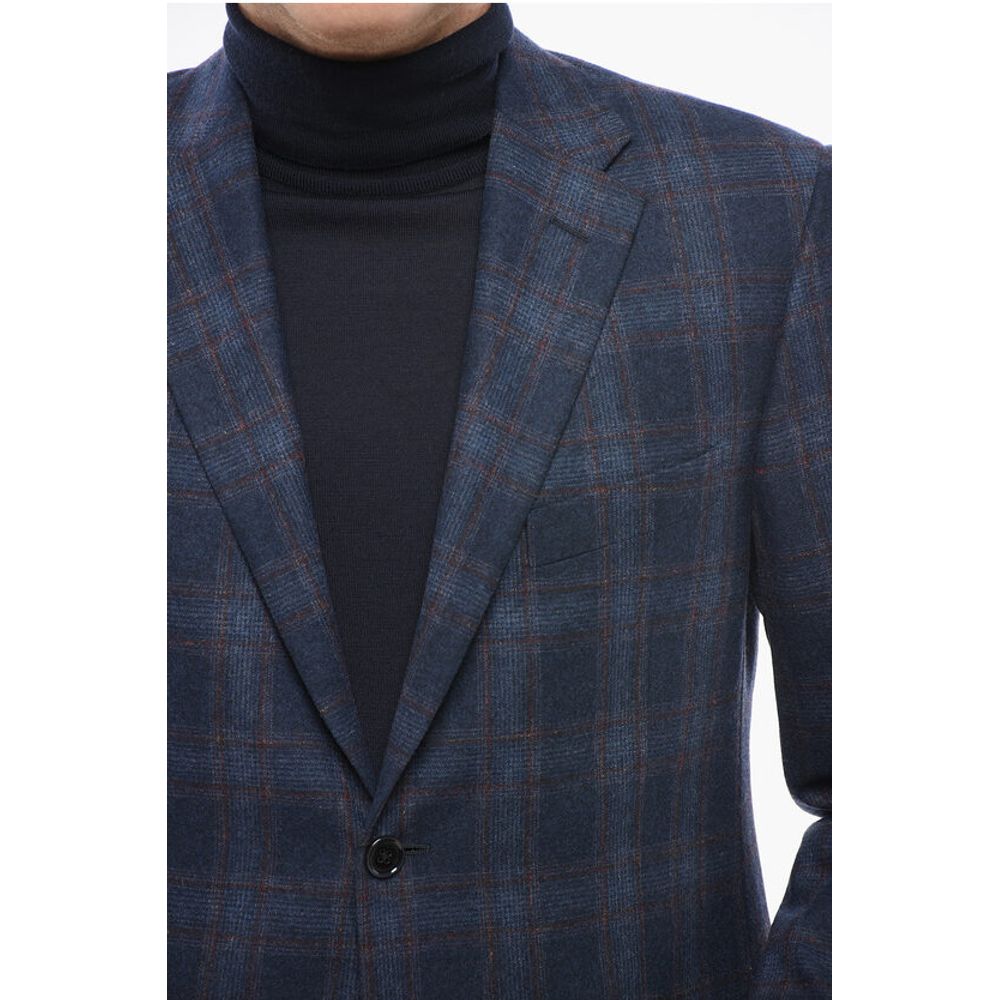 Nino Danieli Checkered Motif Wool Single Breasted Blazer - Image 3