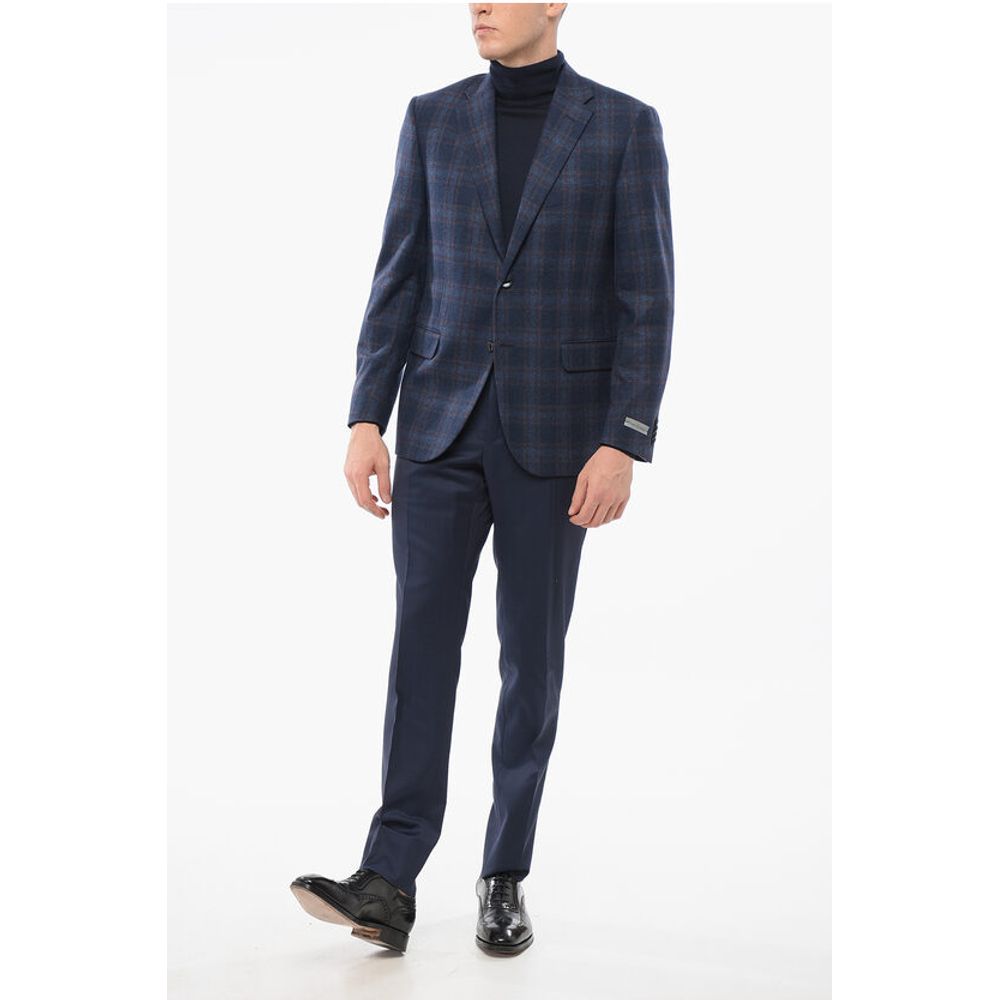 Nino Danieli Checkered Motif Wool Single Breasted Blazer - Image 4