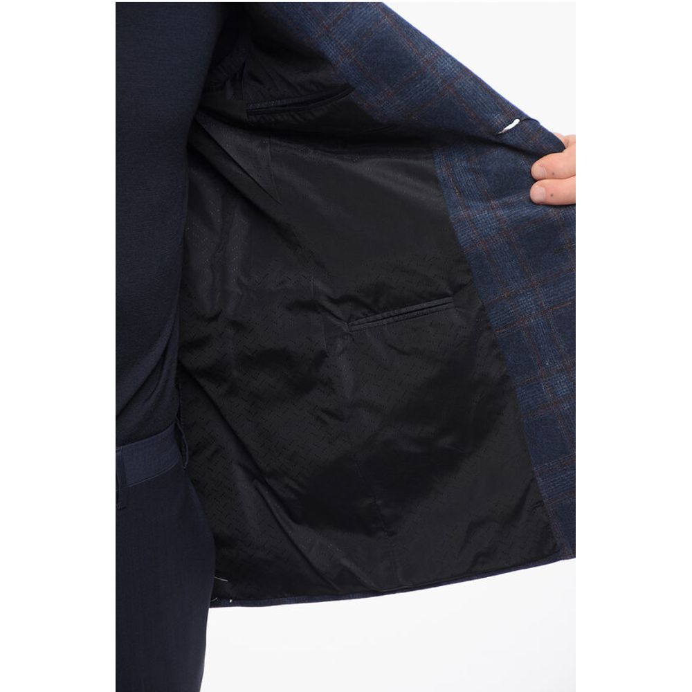 Nino Danieli Checkered Motif Wool Single Breasted Blazer - Image 5