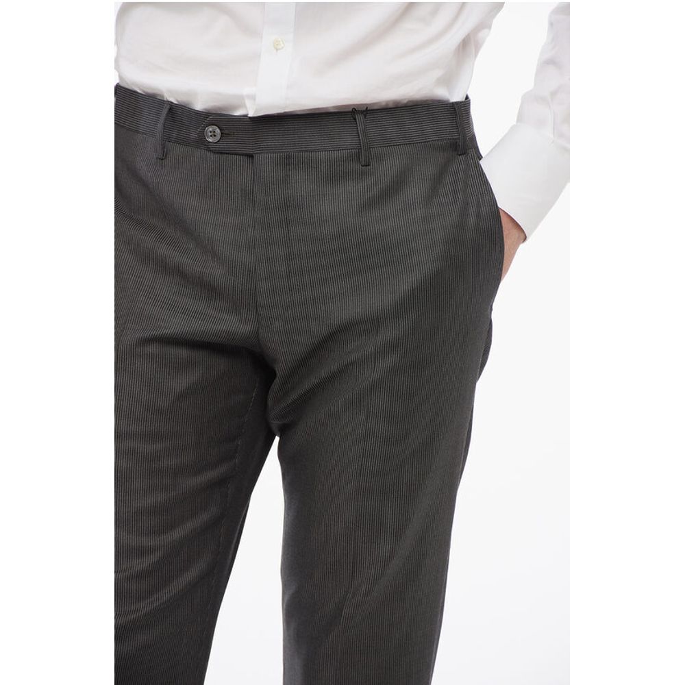 Corneliani Cool Wool Pants with Striped Motif - Image 3