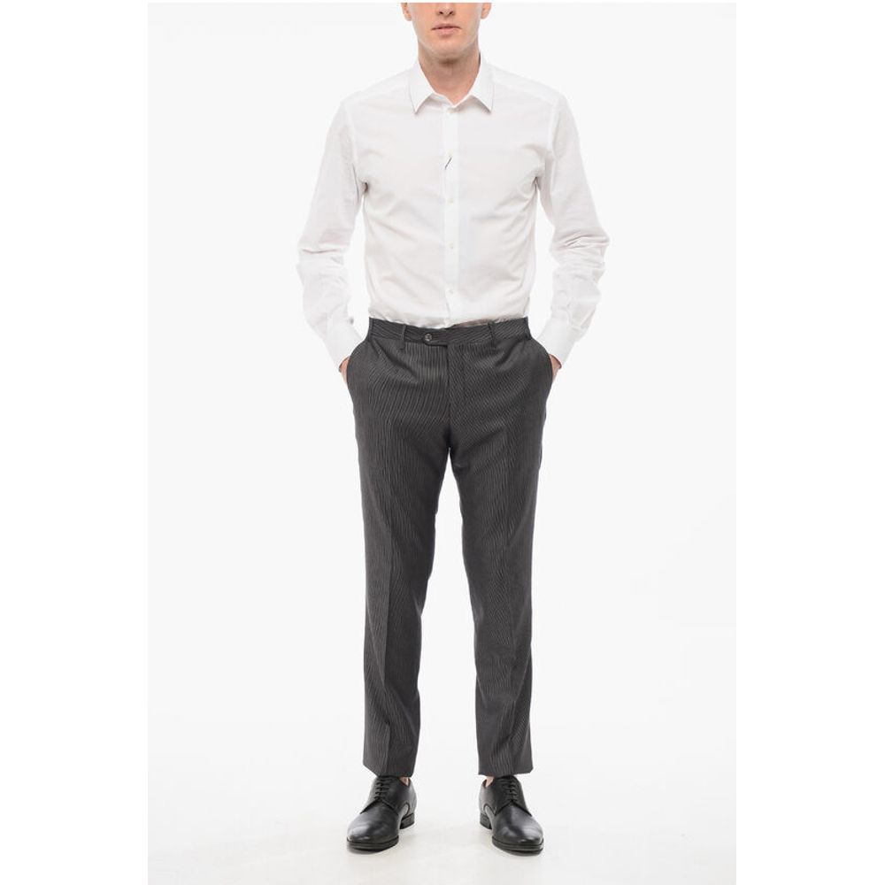 Corneliani Cool Wool Pants with Striped Motif - Image 4