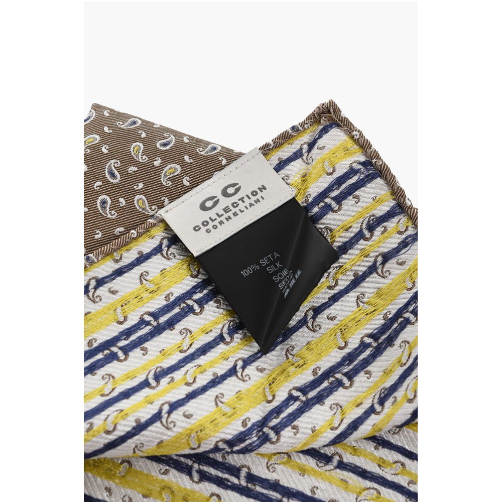 Corneliani CC COLLECTION Paisley Patterned Silk Pocket Square - Image 3