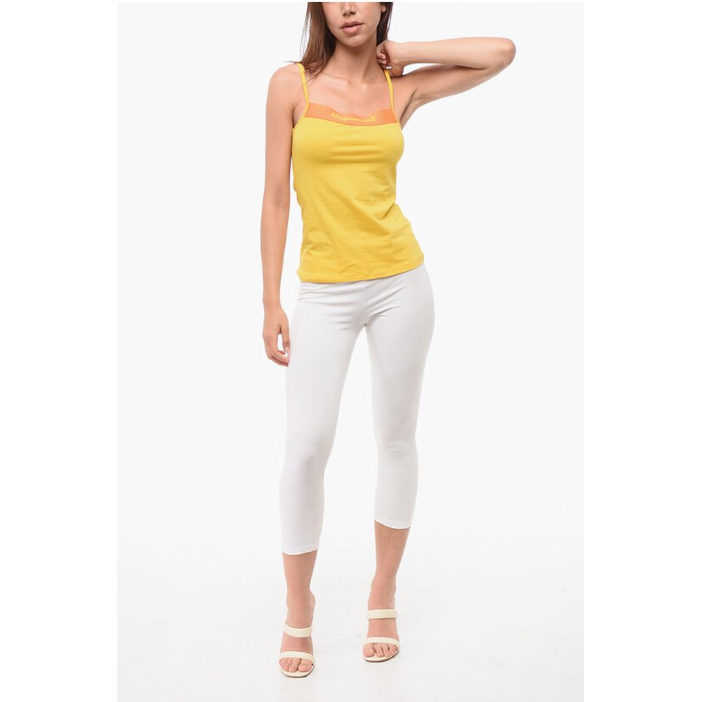 Dsquared² Cotton Blend Tank Top with Logo - Image 4