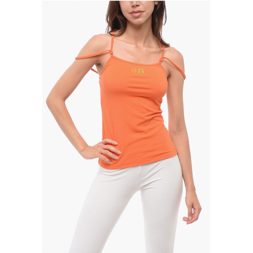 Dsquared² Cotton Blend ICON Tank Top with Criss Cross Straps