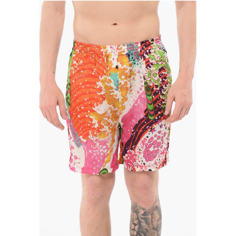 Dsquared² Silk Boxer With Allover Print