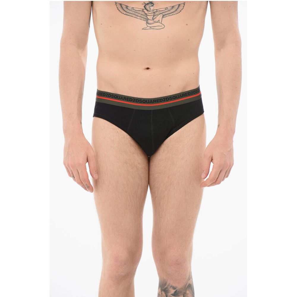 Dsquared² Ribbed Cotton Boxer With Logoed Waistband