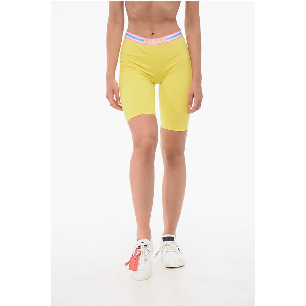 Dsquared² Cotton Stretch Cycling Shorts with Logoed Band