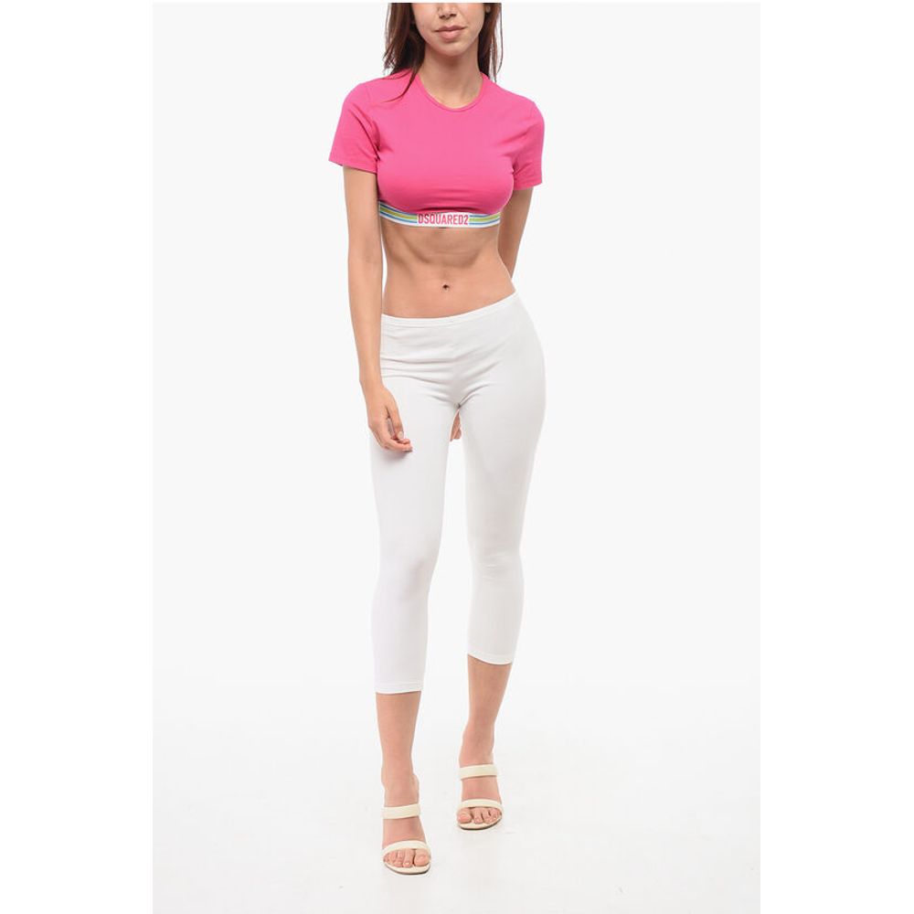 Dsquared² Crop Top with Logoed Elastic Band - Image 4