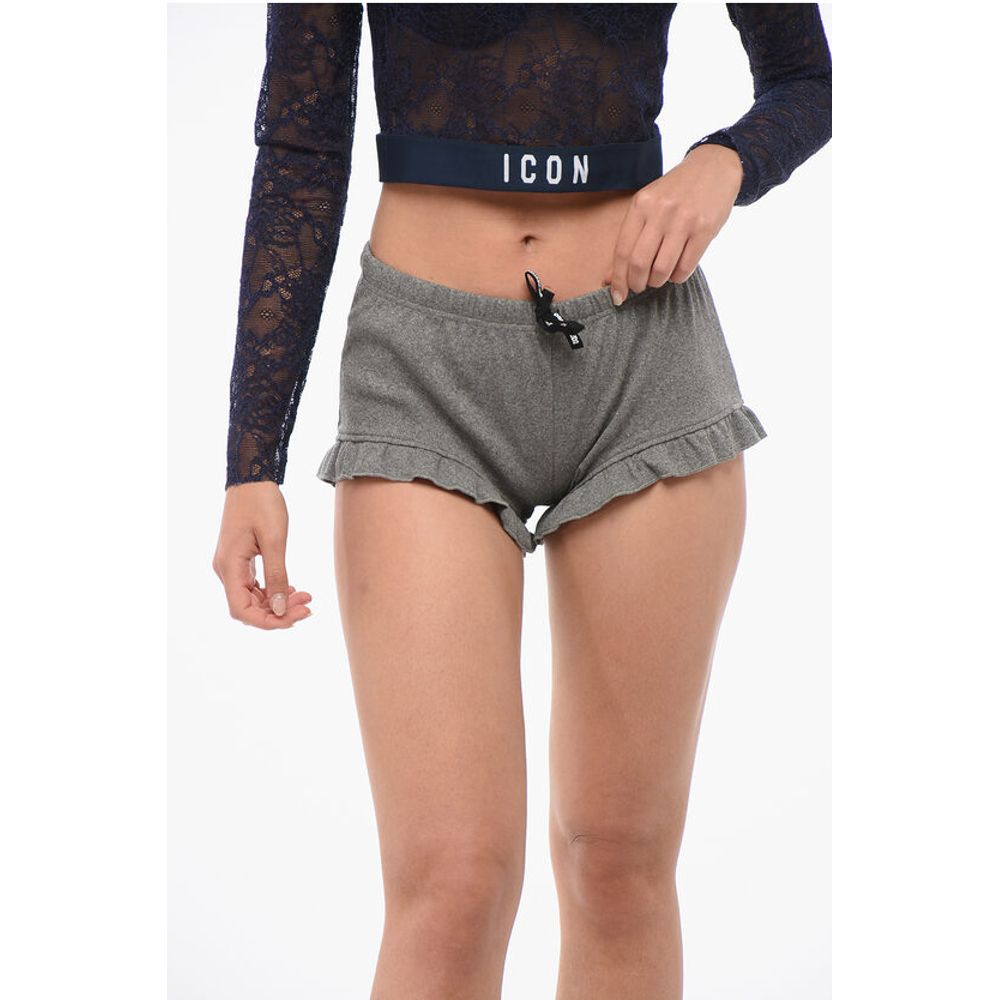 Dsquared² Ribbed Cotton Blend Pijama Shorts