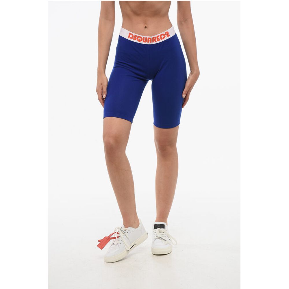 Dsquared² Cotton Stretch Cycling Shorts with Logoed Band
