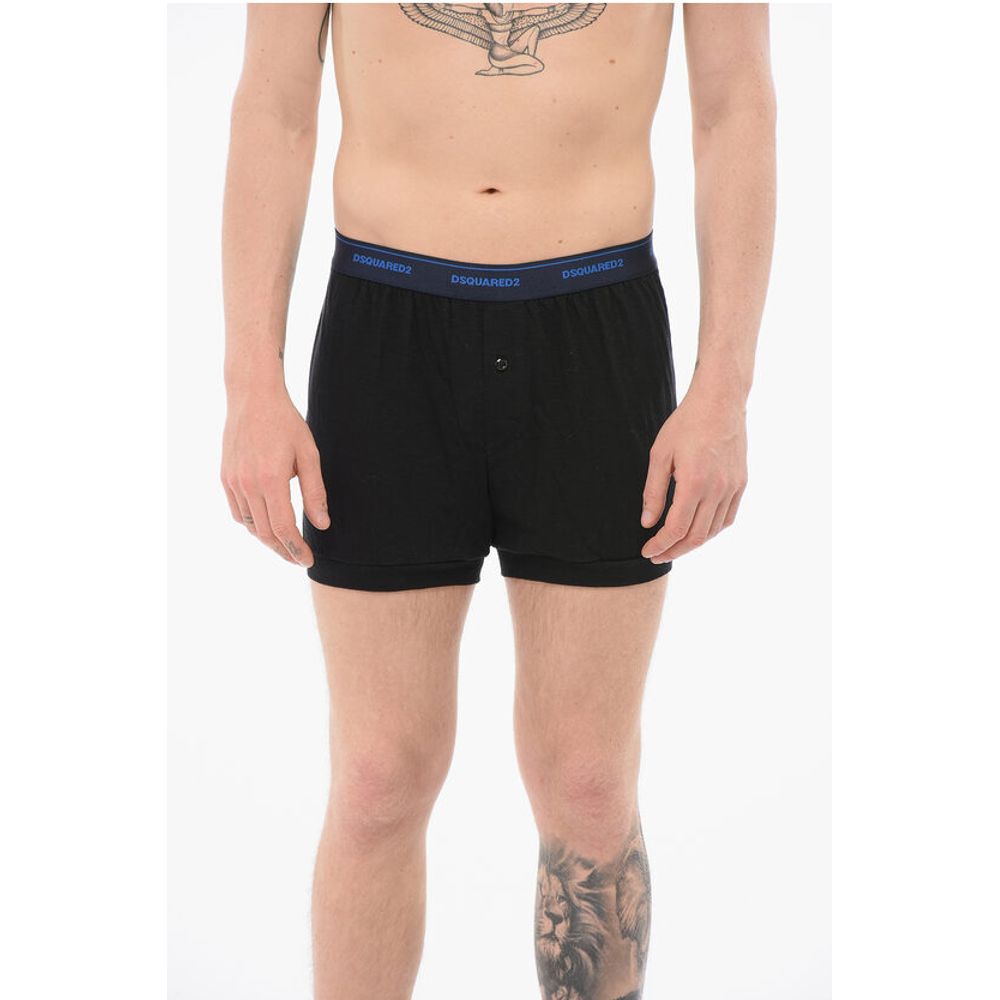 Dsquared² Cotton Blend Boxer With Logoed Waistband
