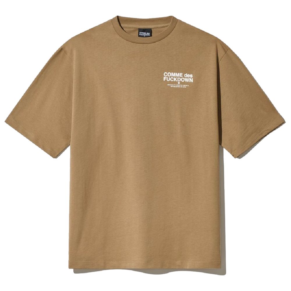 Comme Des Fuckdown Brown Cotton T-Shirt