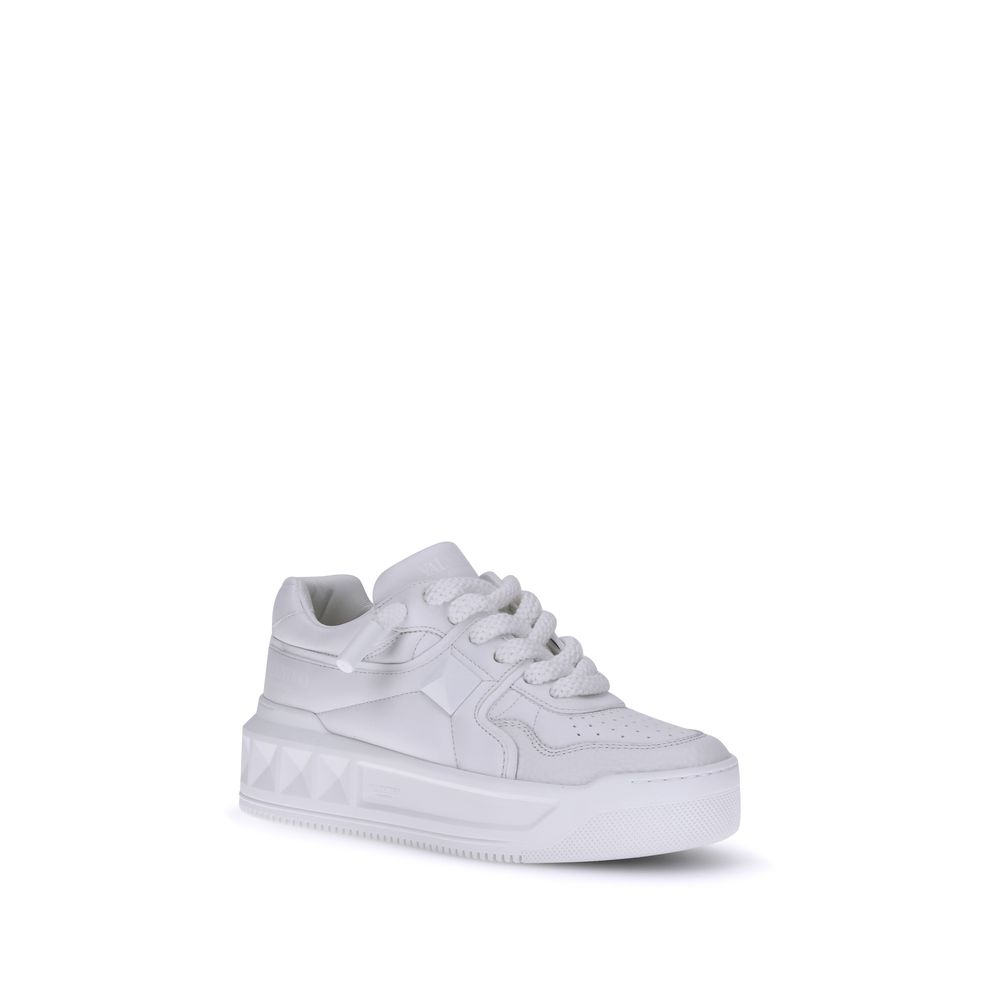 Valentino Garavani White Calf Leather Bos Taurus Chunky Sneakers - Image 2