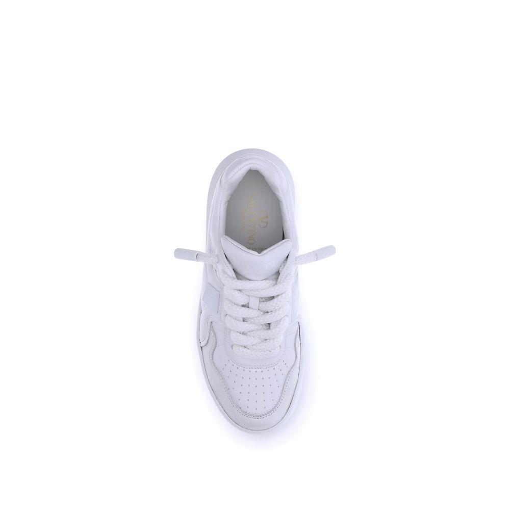Valentino Garavani White Calf Leather Bos Taurus Chunky Sneakers - Image 4