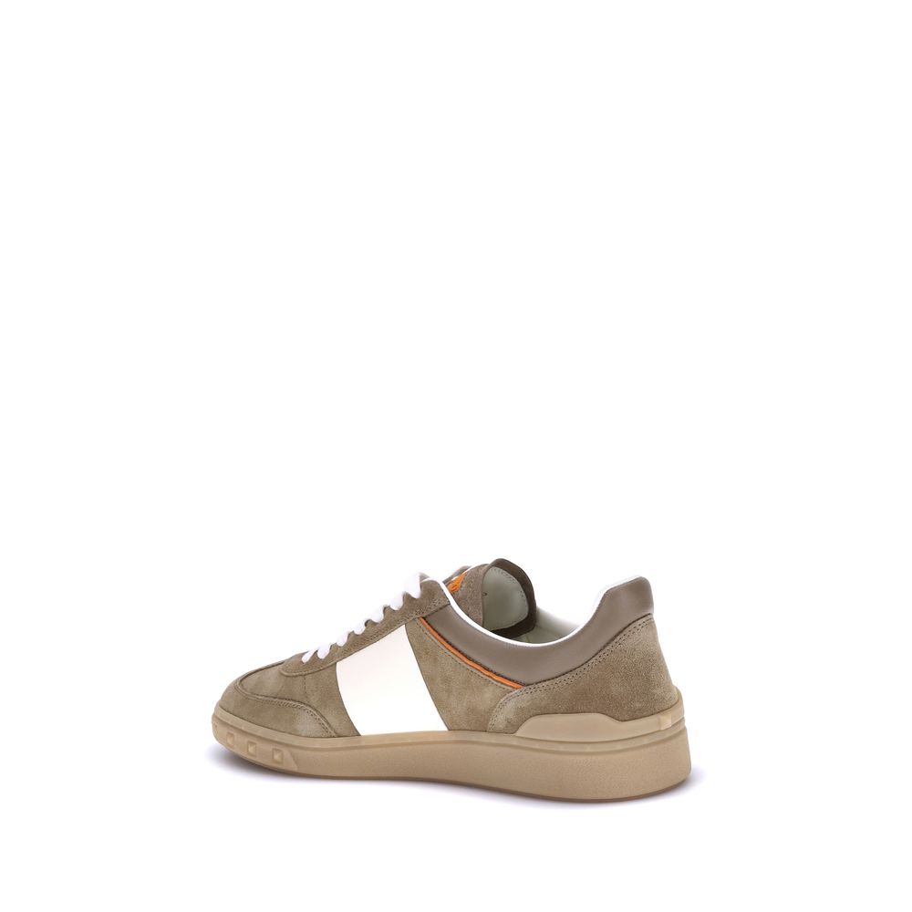 Valentino Garavani Brown Calf Leather Bos Taurus Chunky Sneakers - Image 3