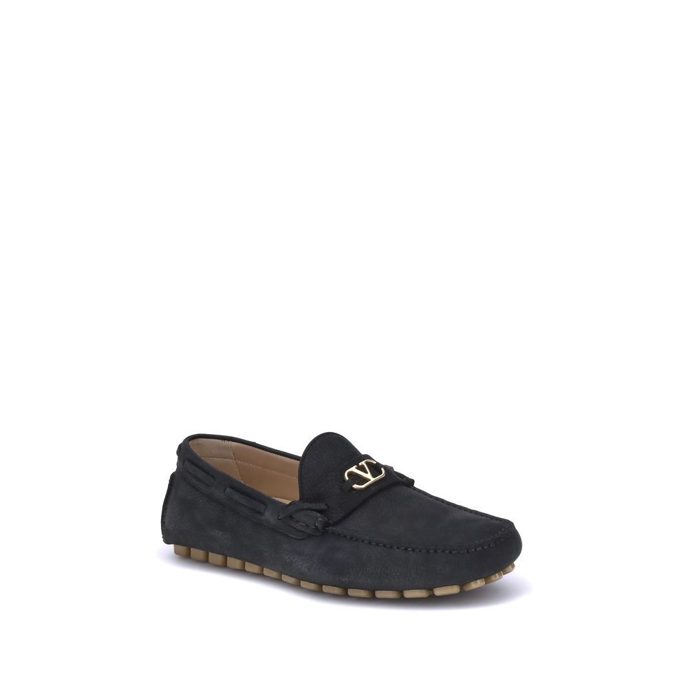Valentino Garavani Black Rubber Slip-On Loafers - Image 2