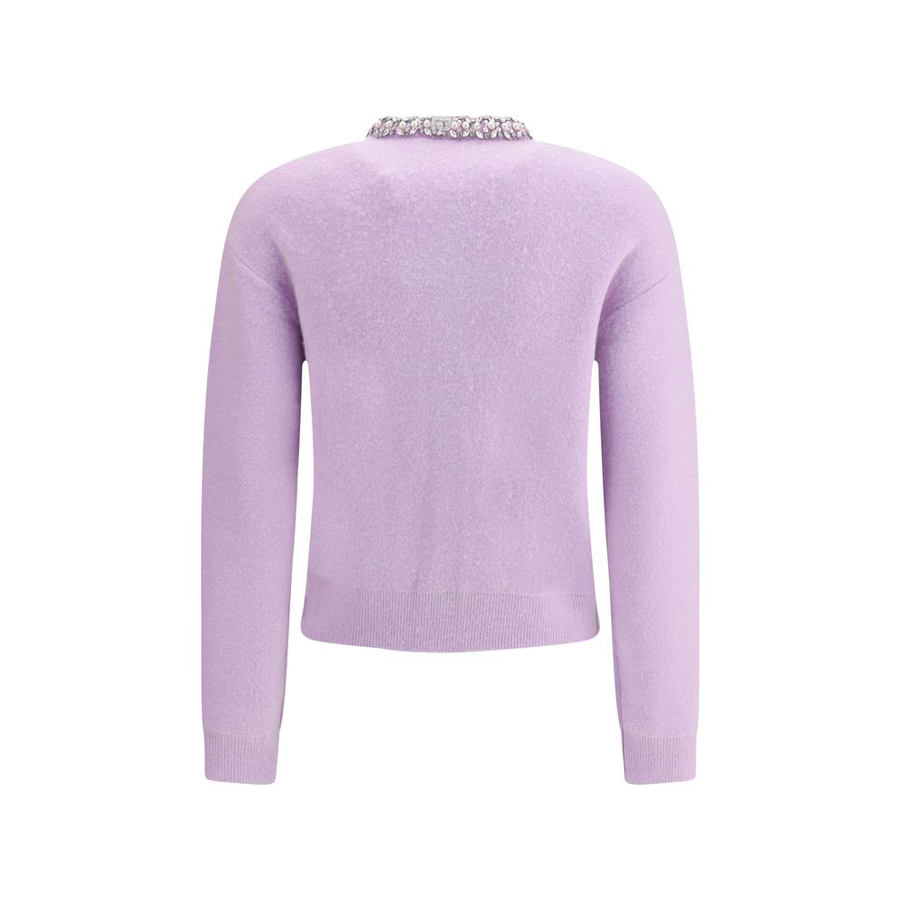 Self-Portrait Purple Viscose Cardigan - Image 2