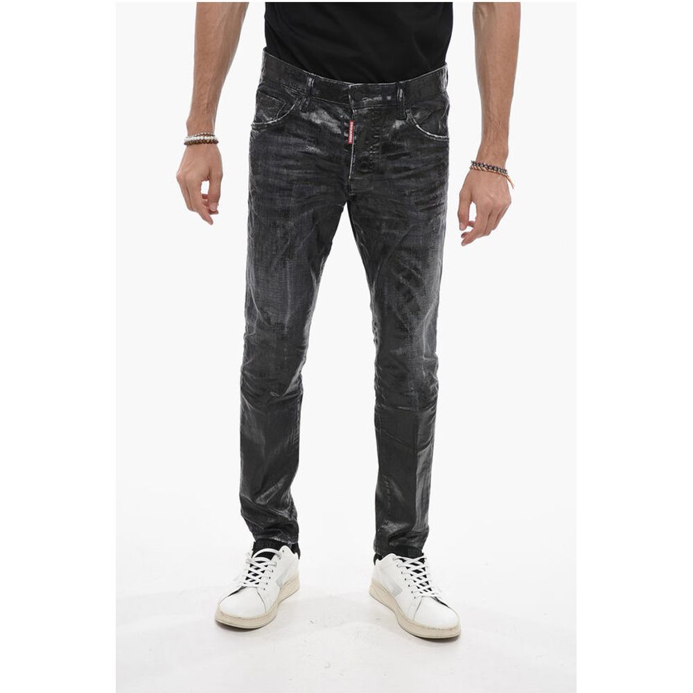 Dsquared² Coated Cotton Skater Denims with Distressed Detail