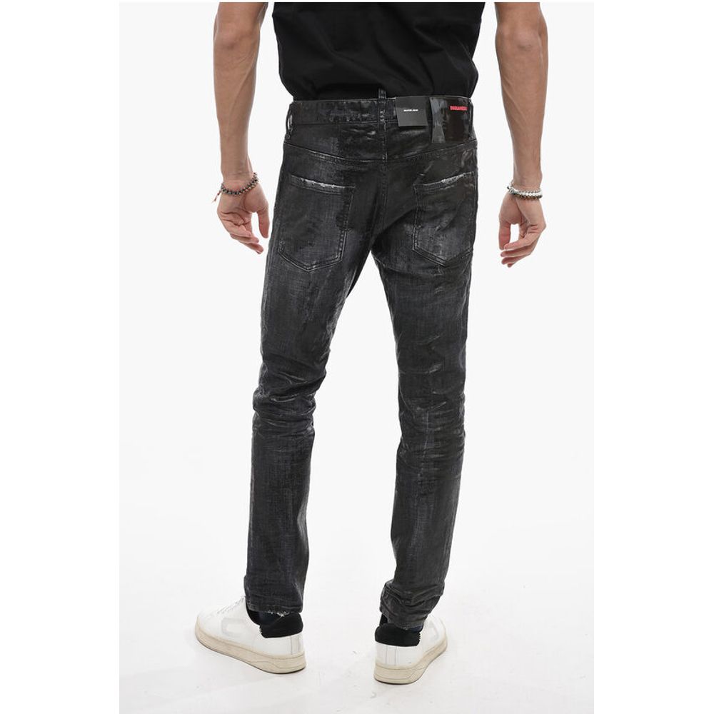 Dsquared² Coated Cotton Skater Denims with Distressed Detail - Image 2