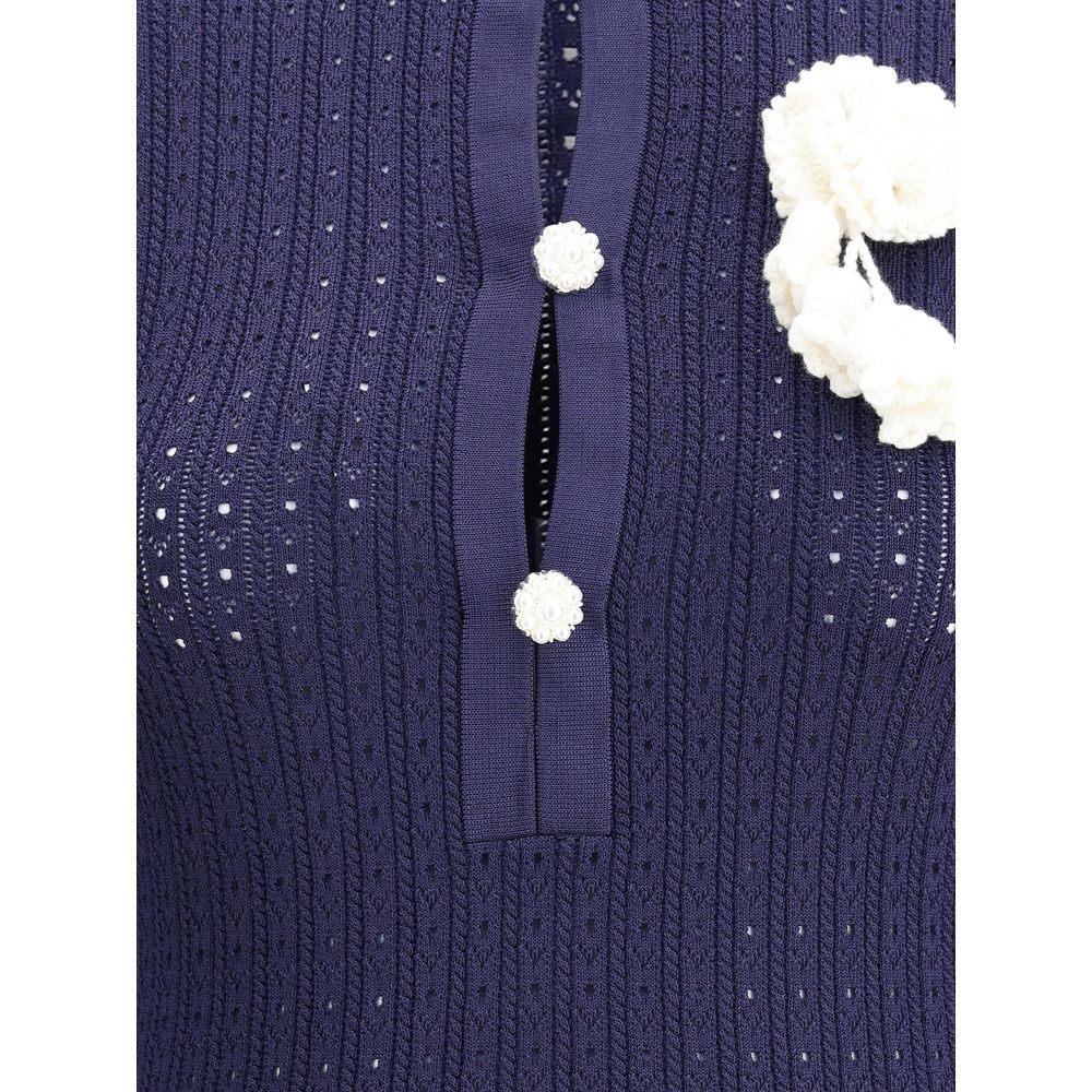 Self-Portrait Knit short pointelle Dress - Image 3