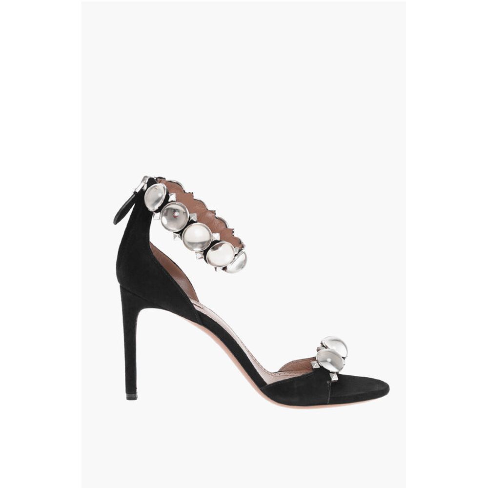 Alaïa Rhinestoned LA BOMBE Suede Sandals 9cm - Image 3