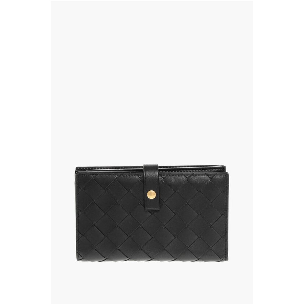 Bottega Veneta Woven Leather Wallet with Coin Holder