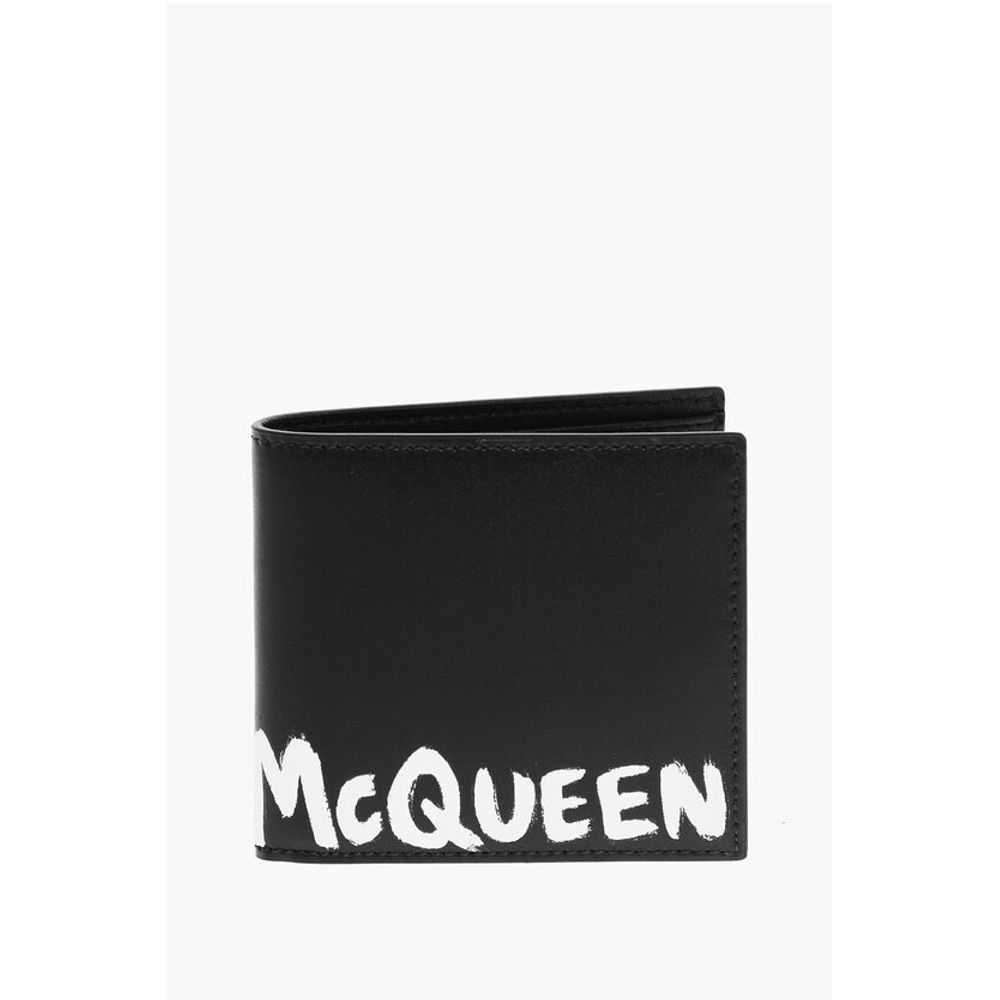Alexander McQueen Leather Bifold Wallet with Printed Logo