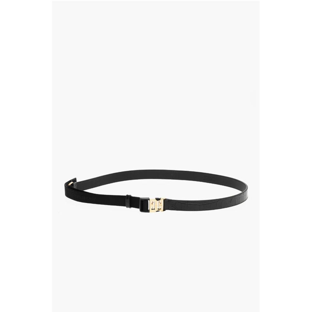 Givenchy Embossed Leather RELEASE BUCKLE Belt with Crocodile Effect 2 - Image 3