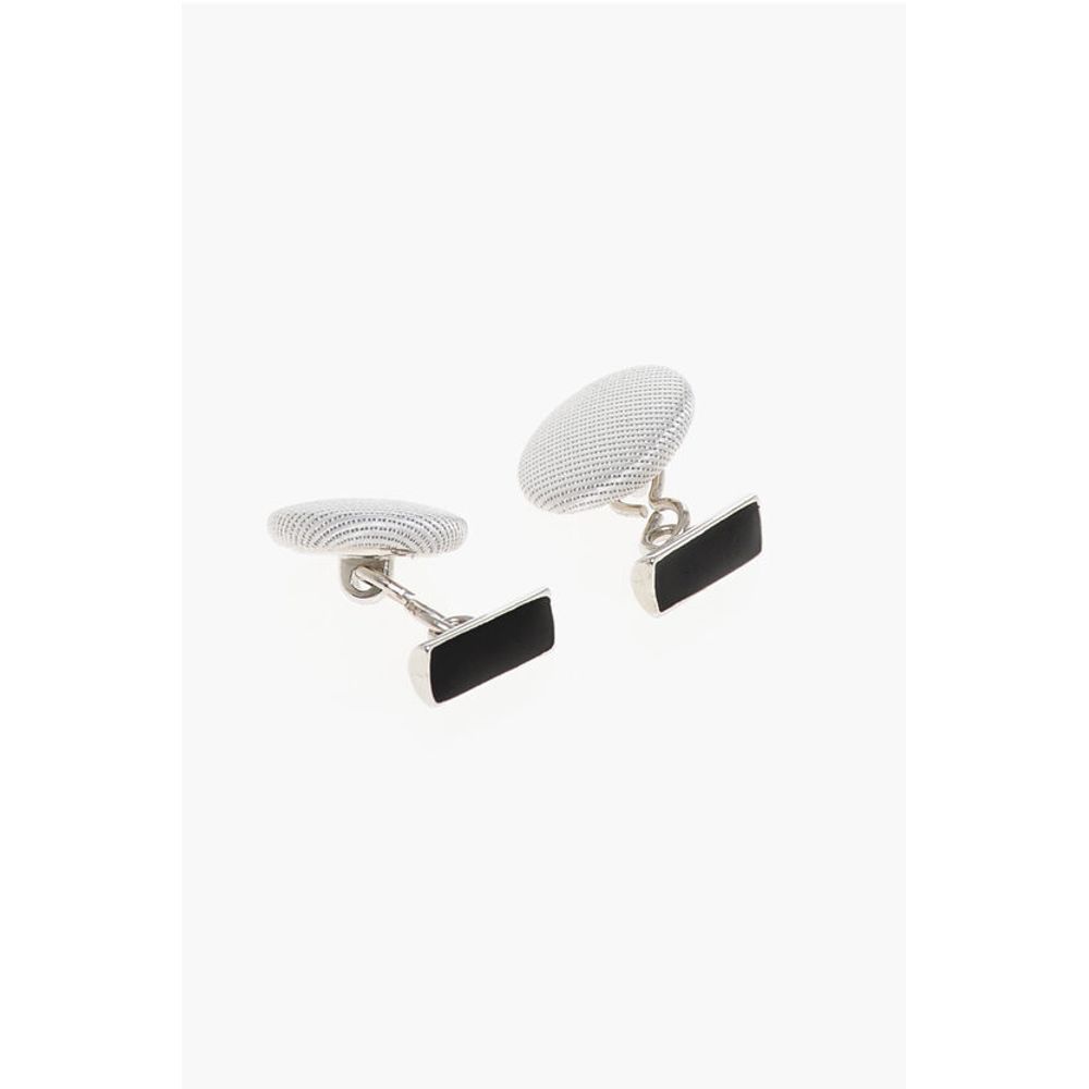 Corneliani Silk Covered Brass Cufflinks - Image 2