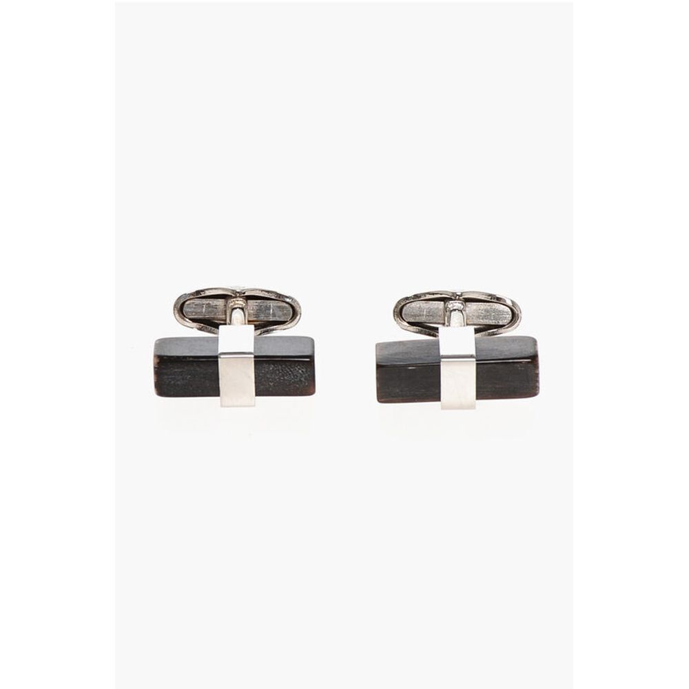 Corneliani Brass Cufflinks with Horn Detail