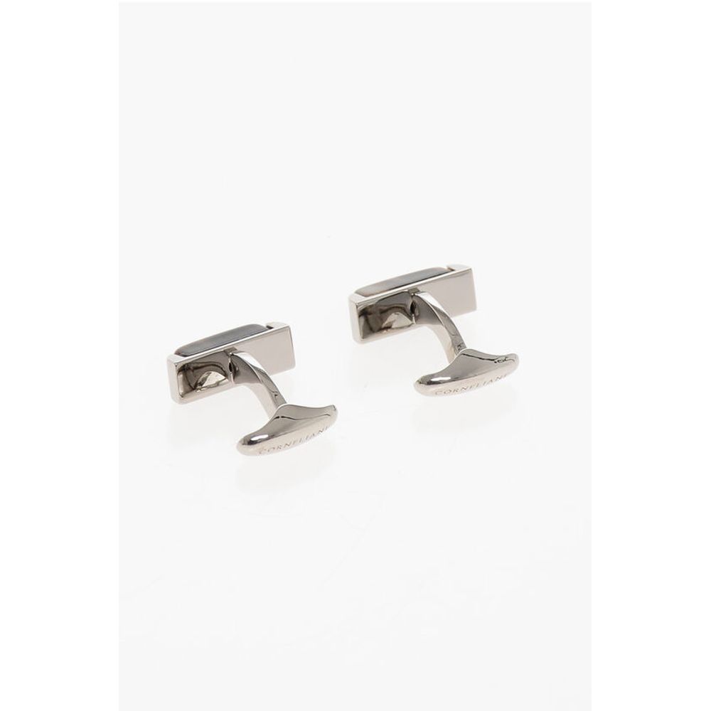 Corneliani Brass Cufflinks with Horn Detail - Image 2