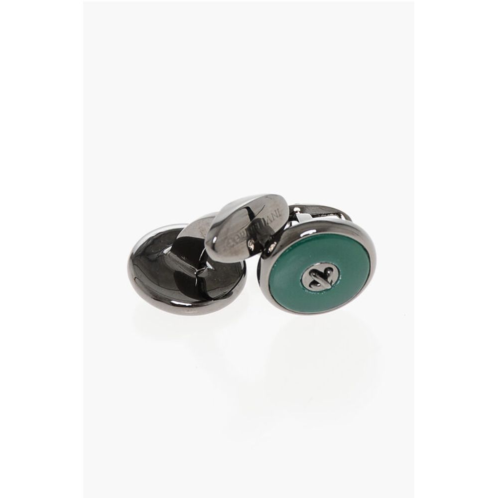 Corneliani Enamelled Brass BUTTON Cufflinks - Image 3