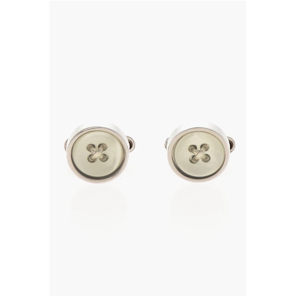 Corneliani Brass BUTTON Cufflinks with Mother of Pearl Detail