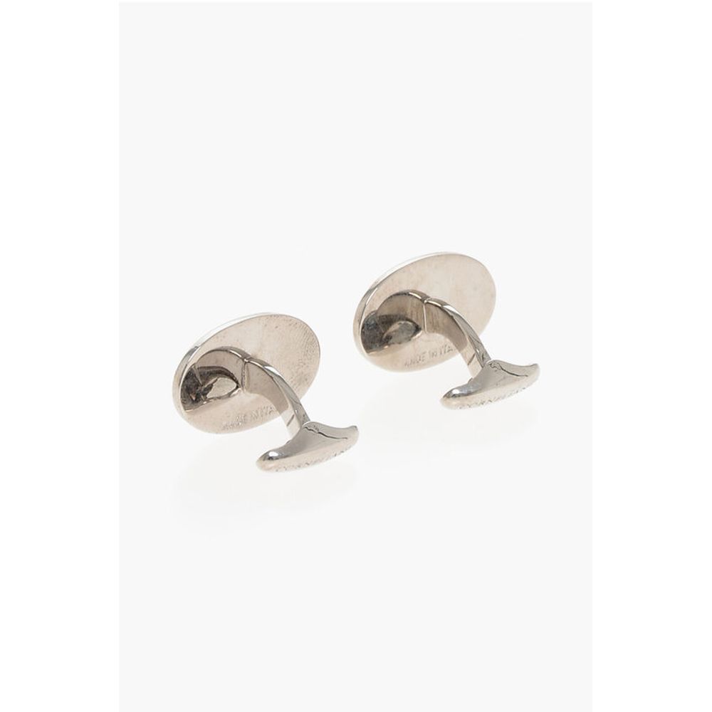 Corneliani Enamelled Brass Oval Cufflinks - Image 2