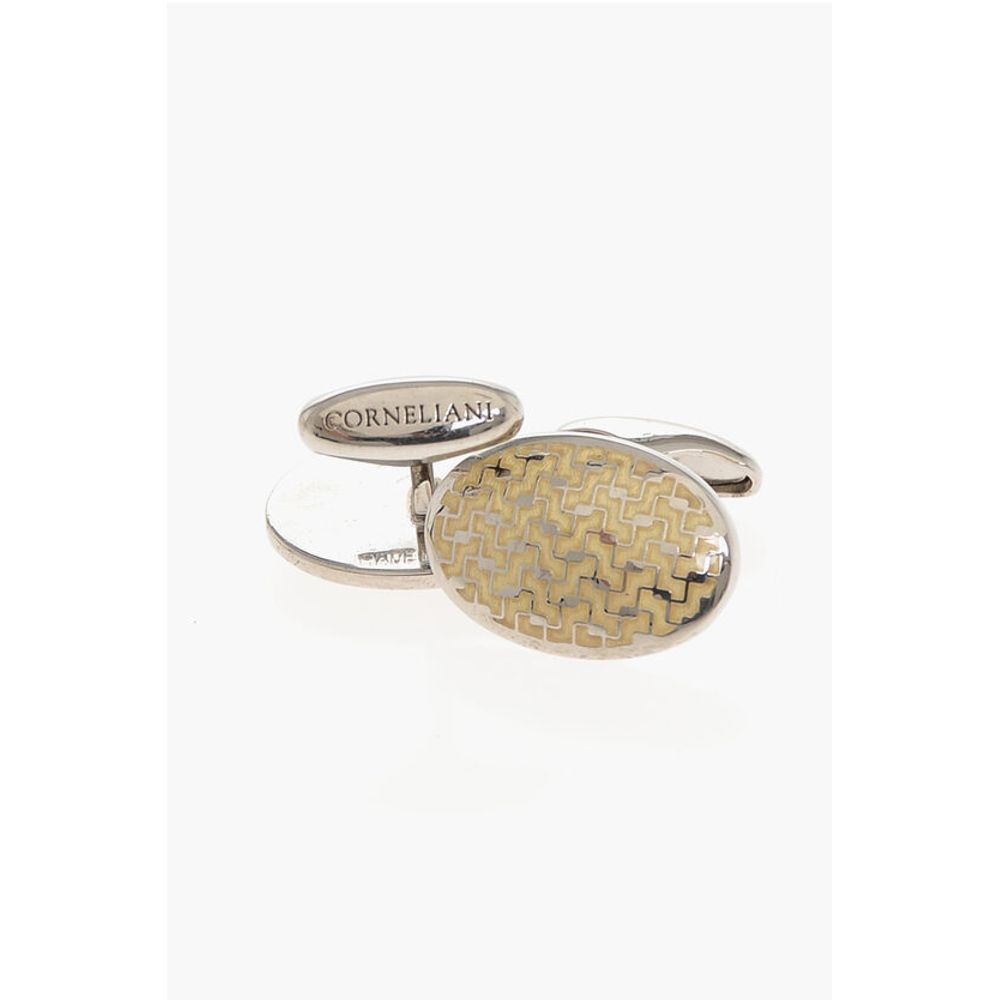 Corneliani Enamelled Brass Oval Cufflinks - Image 3
