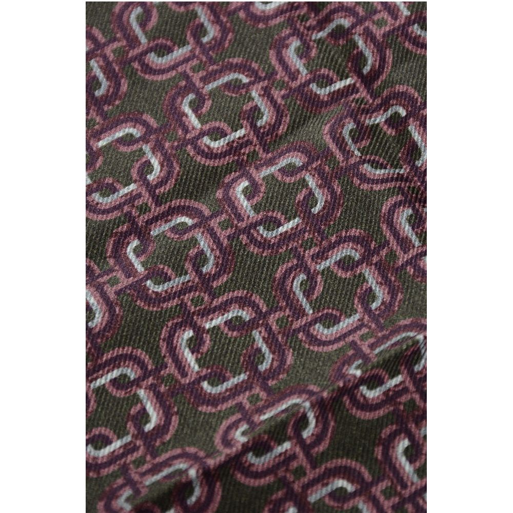 Corneliani Geometric Patterned Silk Pocket Square - Image 2