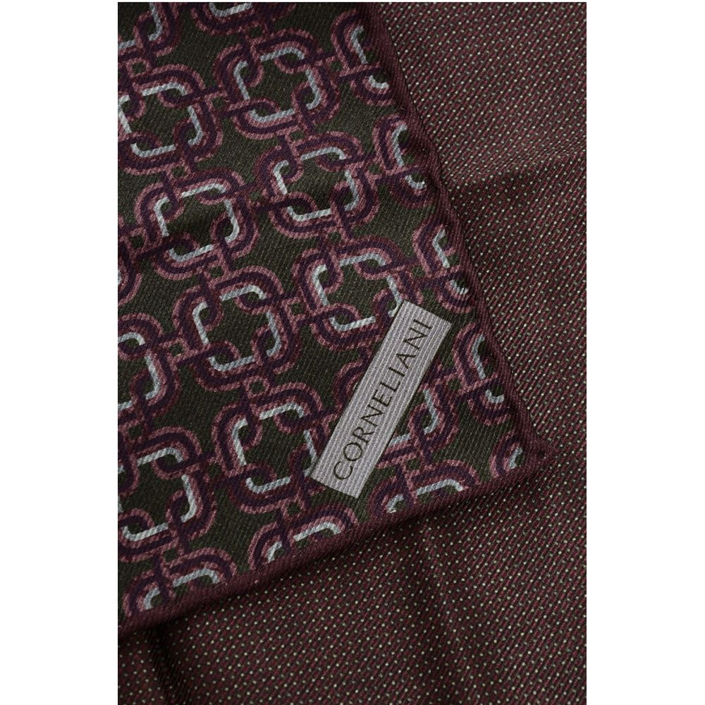 Corneliani Geometric Patterned Silk Pocket Square - Image 3