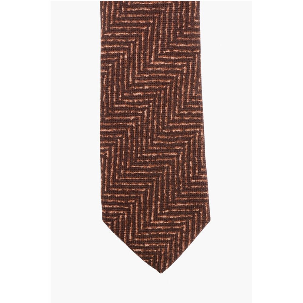 Corneliani Herringbone Patterned Silk Tie - Image 2