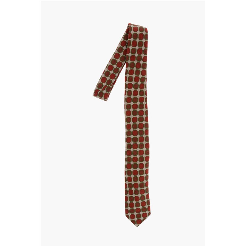 Corneliani CC COLLECTION Geometric Patterned Wool Tie