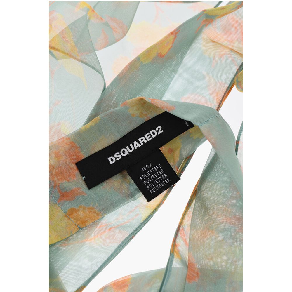 Dsquared² Floral Patterned Chiffon Foulard - Image 3