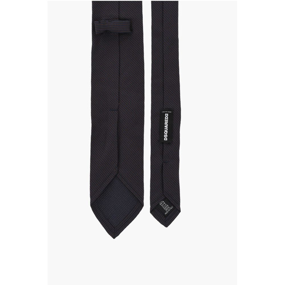 Dsquared² Jacquard Silk Tie with Micro Motifs - Image 3