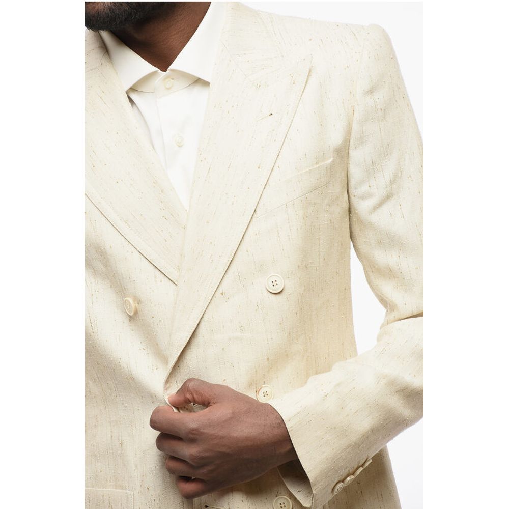 Dries Van Noten Double-breasted BRUCE Silk Blend Blazer with Patch Pockets - Image 3