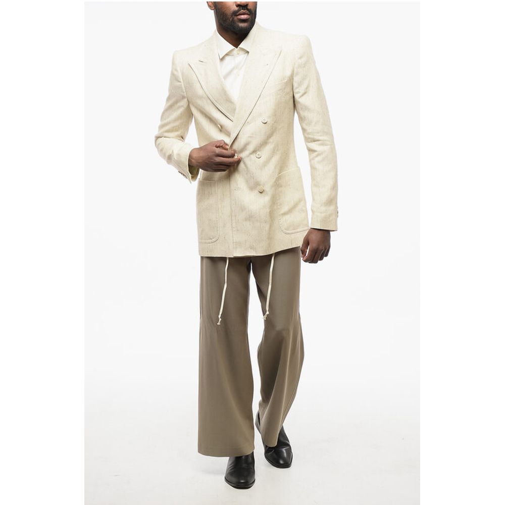 Dries Van Noten Double-breasted BRUCE Silk Blend Blazer with Patch Pockets - Image 4