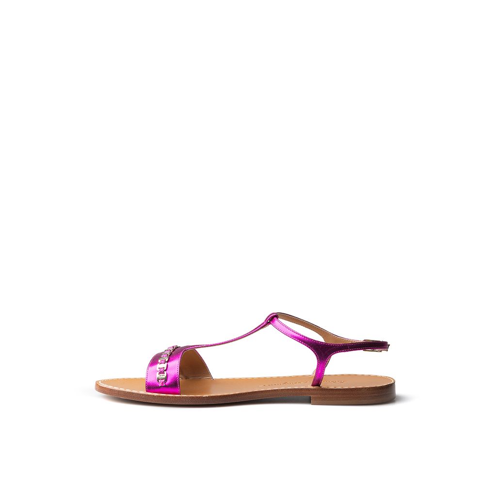 Salvatore Ferragamo Purple Leather Sandal - Image 2
