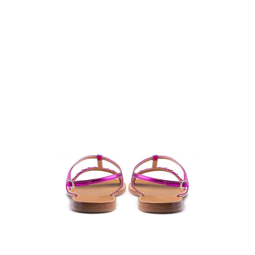 Salvatore Ferragamo Purple Leather Sandal - Image 3
