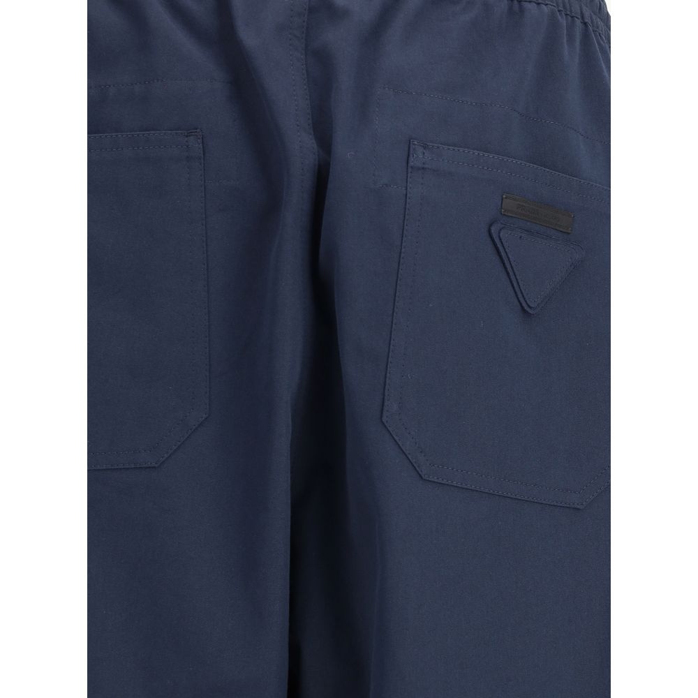 Prada Blue Cotton Casual Pants - Image 2